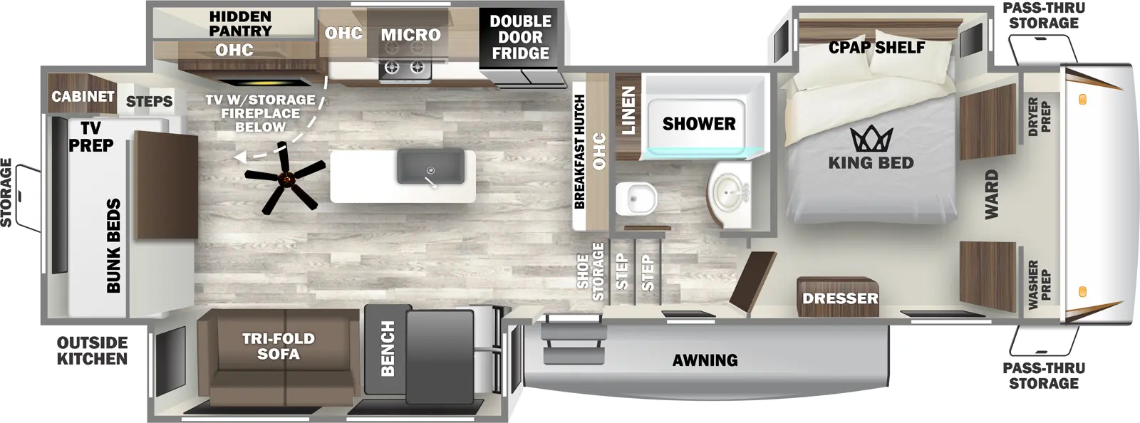 Sabre 32BHT Floorplan